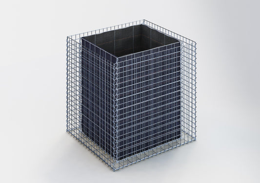 Lit surélevé carré 100 cm x 100 cm x 90 cm (L x H x P), mailles 5 x 5 cm, épaisseur des parois 10 cm