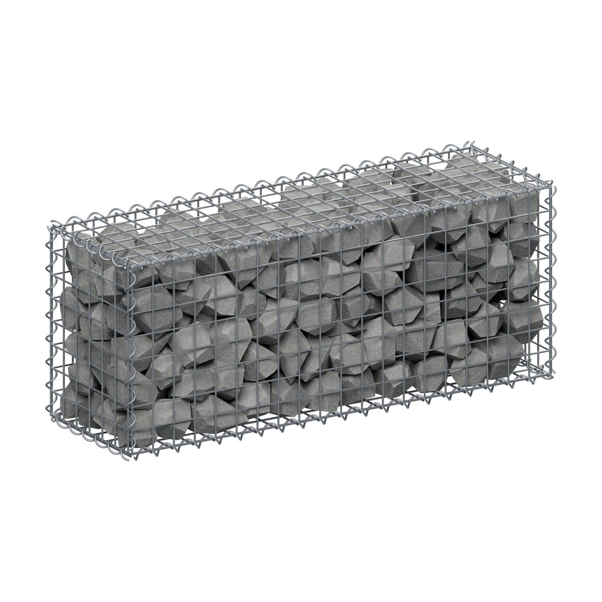 Gabbione 100 cm x 40 cm x 30 cm (L x H x P), maglia 5 cm x 5 cm, spirale