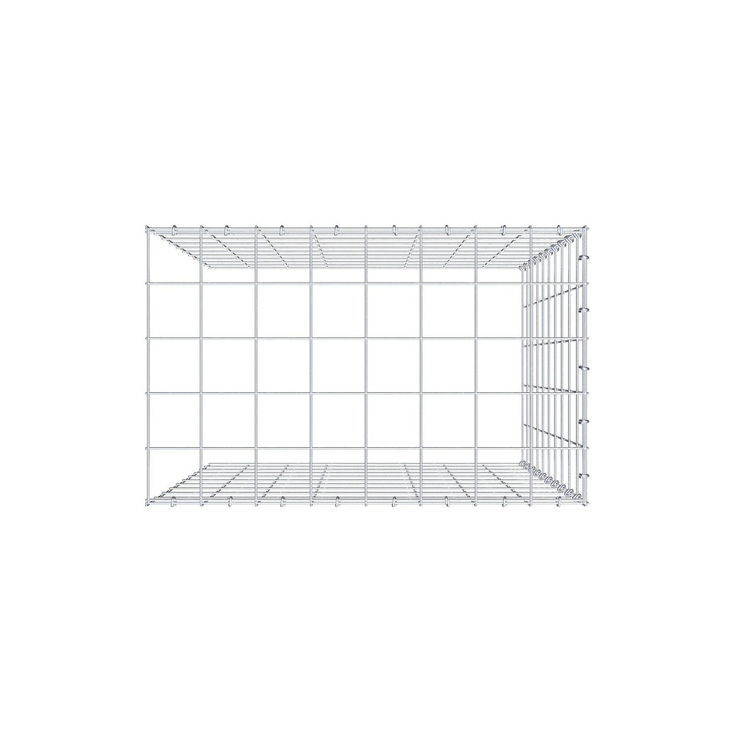 Monteret gabion type 4 100 cm x 80 cm x 50 cm (L x H x D), maskestørrelse 10 cm x 10 cm, C-ring