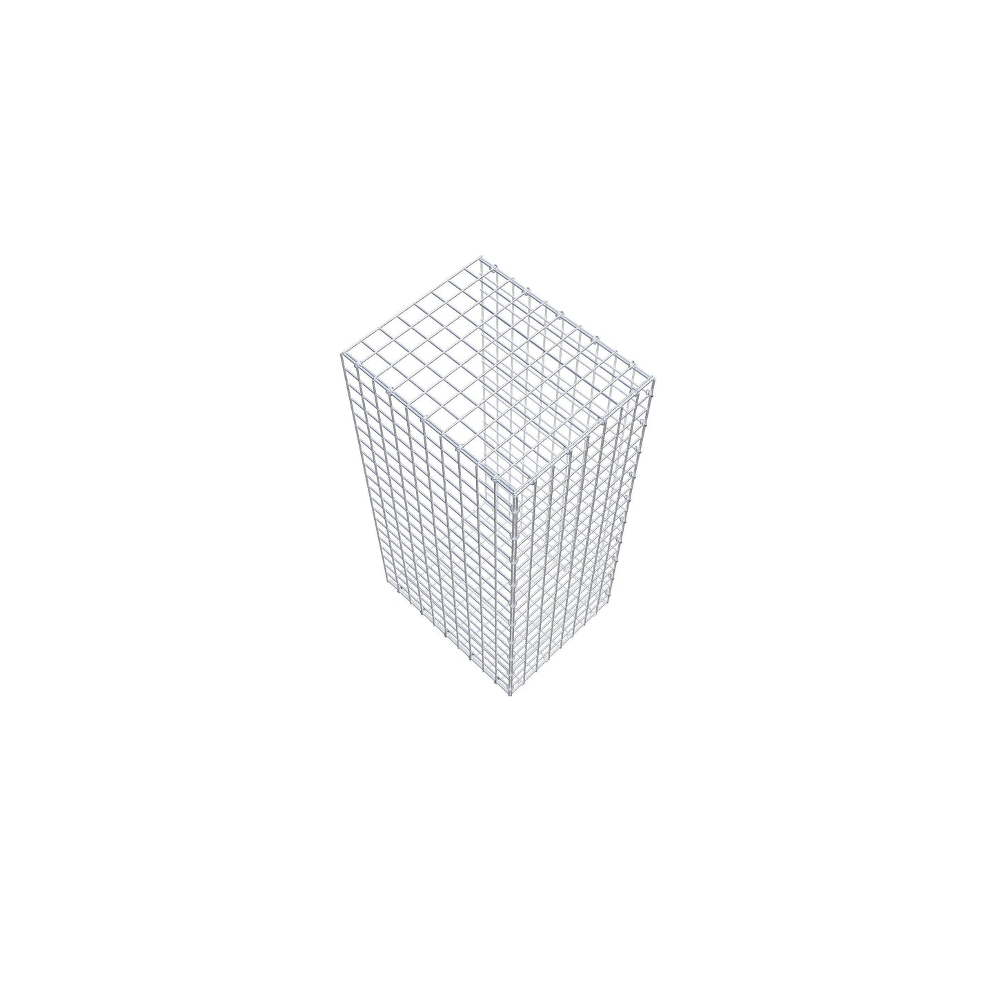 Typ 2 påbyggnadsgabion 100 cm x 50 cm x 40 cm (L x H x D), maskstorlek 5 cm x 5 cm, C-ring