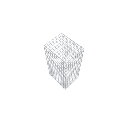 Typ 2 påbyggnadsgabion 100 cm x 50 cm x 40 cm (L x H x D), maskstorlek 5 cm x 5 cm, C-ring