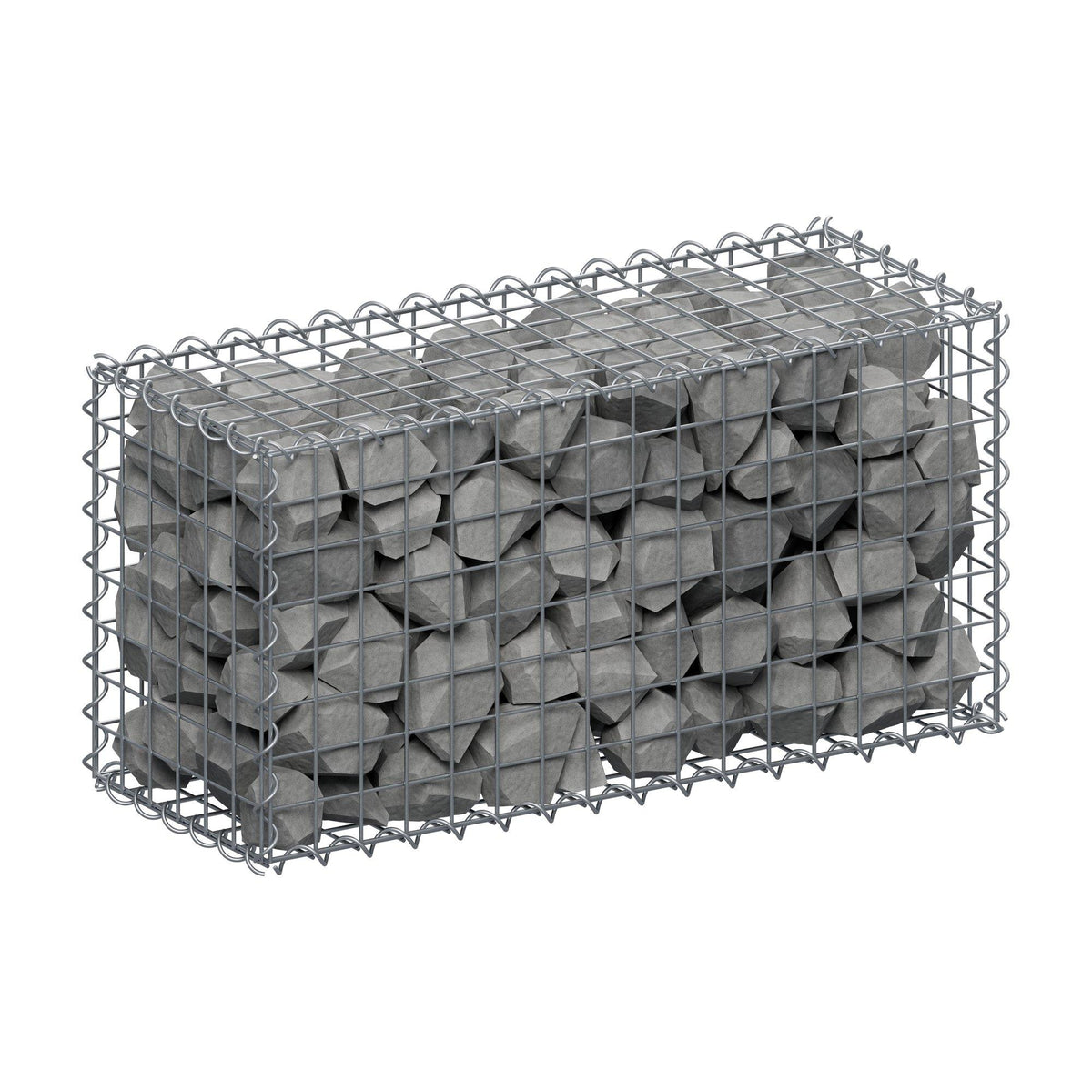 Gabion 80 cm x 40 cm x 30 cm (L x H x D), maskstorlek 5 cm x 5 cm, spiral