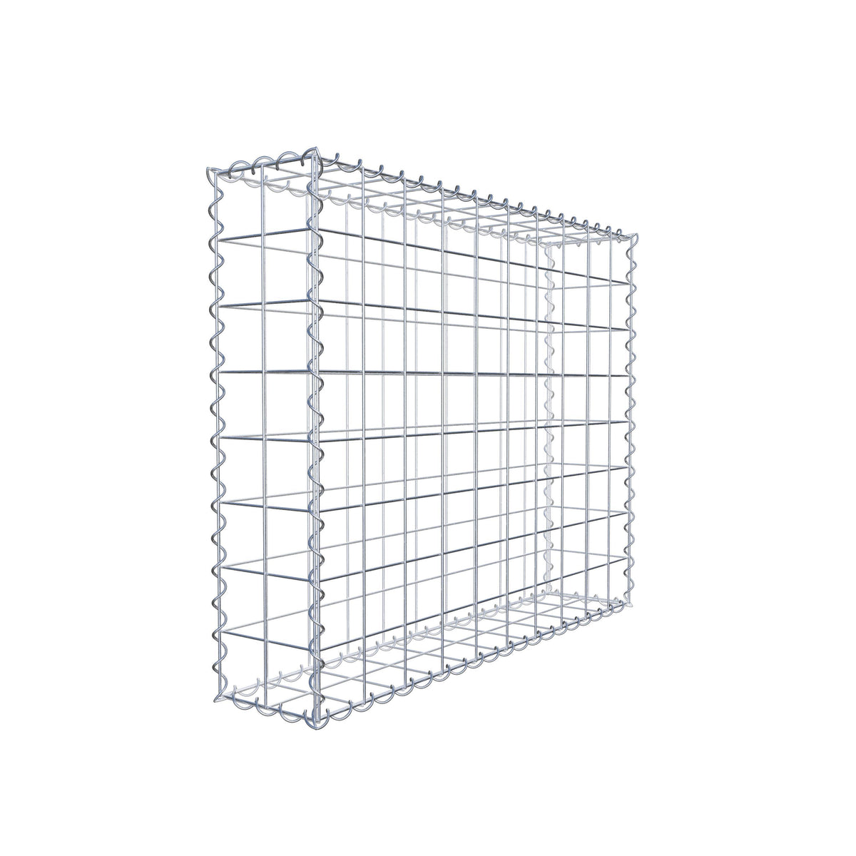 Gabion 100 cm x 80 cm x 20 cm (L x H x D), mesh size 10 cm x 10 cm, spiral