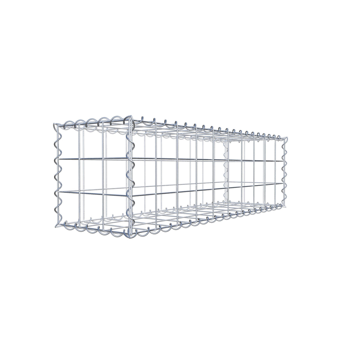 Gabion 100 cm x 30 cm x 30 cm (L x H x D), maskestørrelse 10 cm x 10 cm, spiral