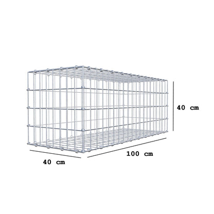 Gabione 100 cm x 40 cm x 40 cm (L x H x T), Maschenweite 5 x 10 cm, Spiralring