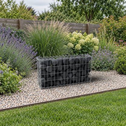 Gabion 80 cm x 40 cm x 20 cm (L x H x D), maskstorlek 5 cm x 10 cm, spiral