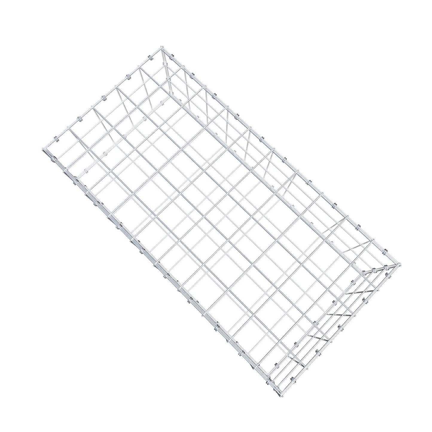 Gabion 100 cm x 30 cm x 50 cm (L x H x D), maskstorlek 10 x 10 cm, spiralring