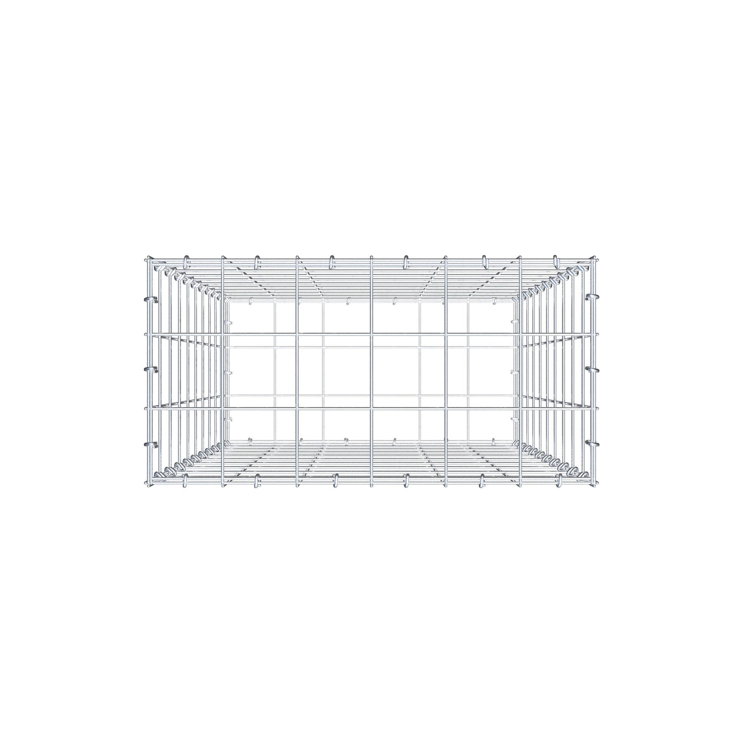 Gabion 100 cm x 60 cm x 30 cm (L x H x D), maskestørrelse 10 cm x 10 cm, C-ring