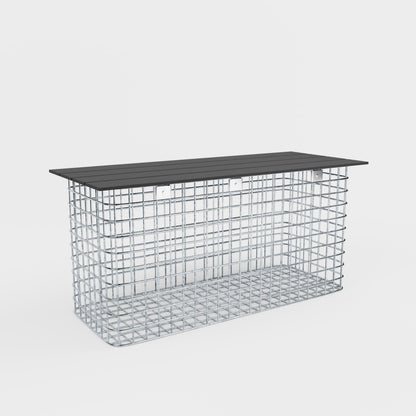 Garden bench 102 x 50 x 42 cm MW 5 x 5 cm hot-dip galvanized, with recycled cover in anthracite