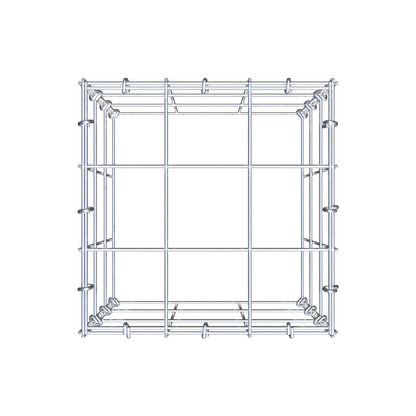 Opbouw schanskorf type 3 30 cm x 30 cm x 30 cm (L x H x D), maaswijdte 10 cm x 10 cm, C-ring