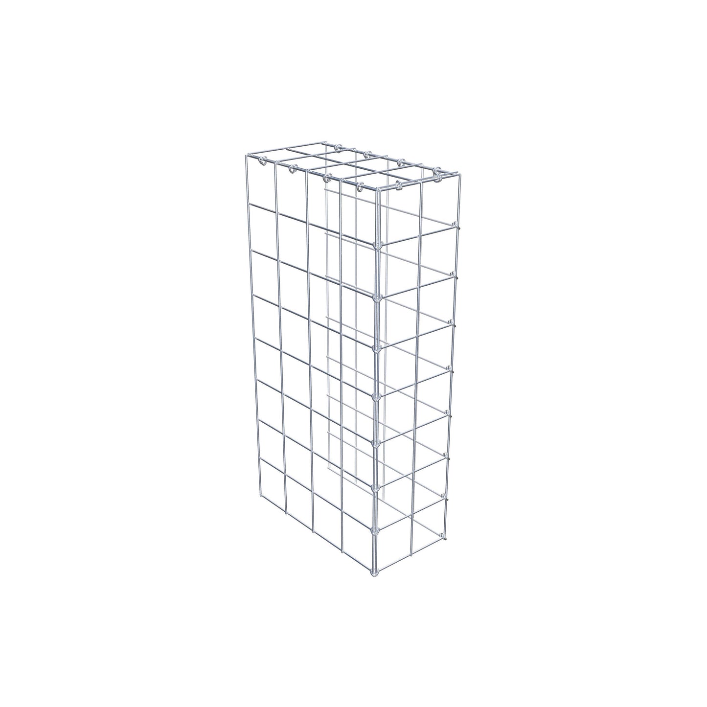 Mounted gabion type 4 80 cm x 40 cm x 20 cm (L x H x D), mesh size 10 cm x 10 cm, C-ring