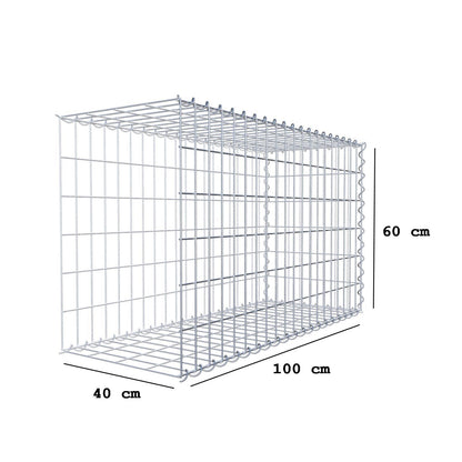 Extra gabion typ 2 100 cm x 60 cm x 40 cm (L x H x D), maskstorlek 5 cm x 10 cm, spiral