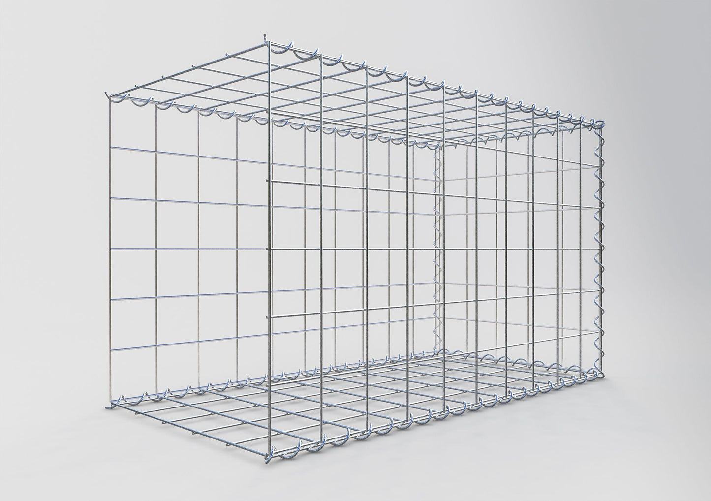 Extra gabion typ 2 100 cm x 60 cm x 50 cm (L x H x D), maskstorlek 10 cm x 10 cm, spiral