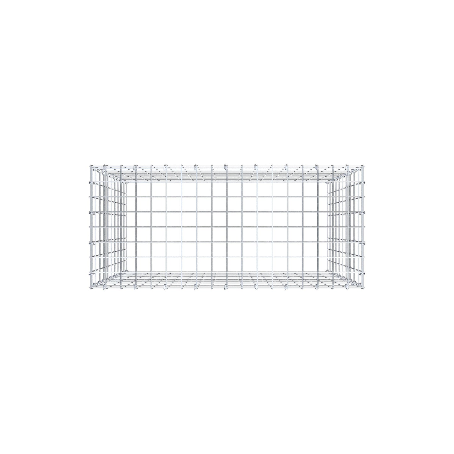 Typ 3 påbyggnadsgabion 100 cm x 90 cm x 40 cm (L x H x D), maskstorlek 5 cm x 10 cm, C-ring