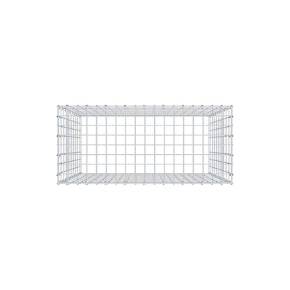 Typ 3 påbyggnadsgabion 100 cm x 90 cm x 40 cm (L x H x D), maskstorlek 5 cm x 10 cm, C-ring