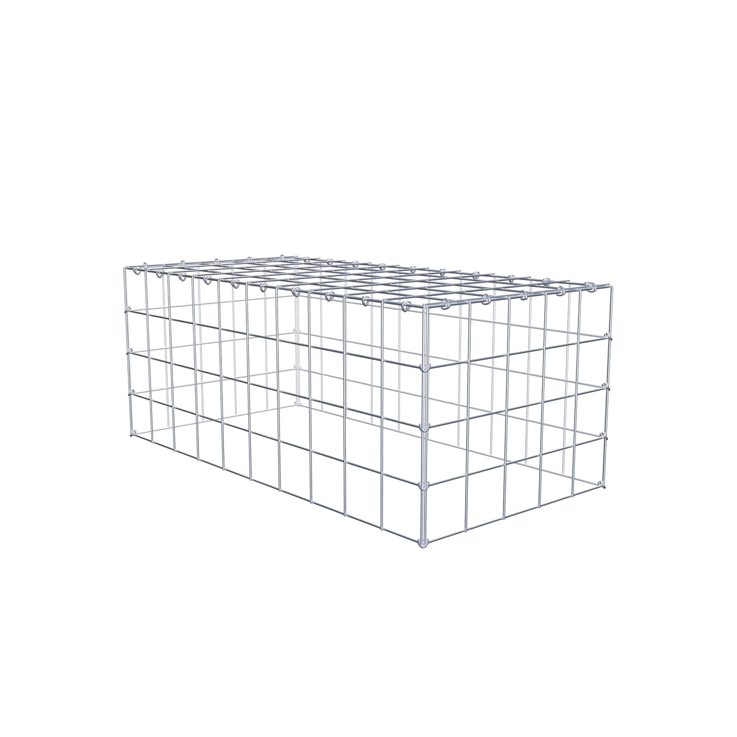 Typ 3 påbyggnadsgabion 100 cm x 40 cm x 50 cm (L x H x D), maskstorlek 10 cm x 10 cm, C-ring
