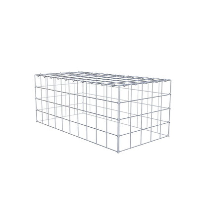 Typ 3 påbyggnadsgabion 100 cm x 40 cm x 50 cm (L x H x D), maskstorlek 10 cm x 10 cm, C-ring