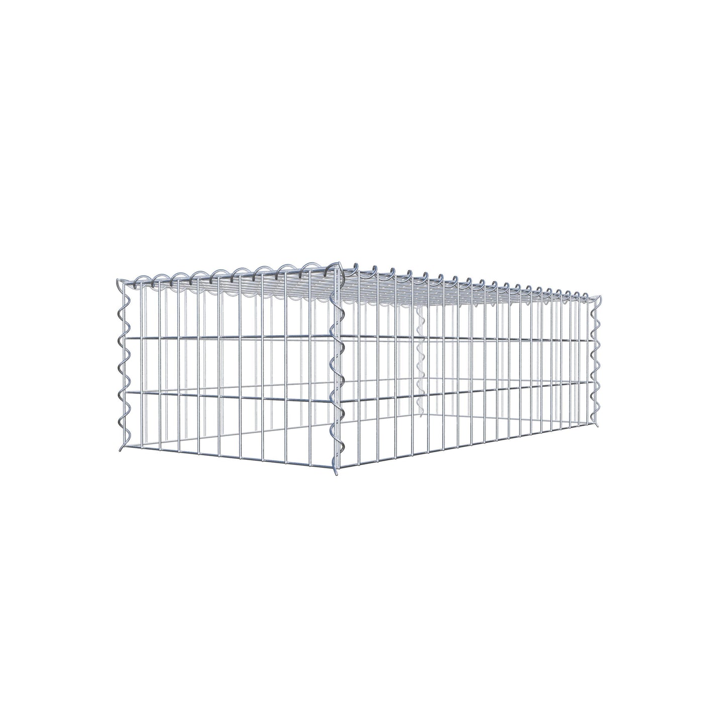 Gabion rapporté type 3 100 cm x 30 cm x 50 cm (L x H x P), mailles 5 cm x 10 cm, spirale
