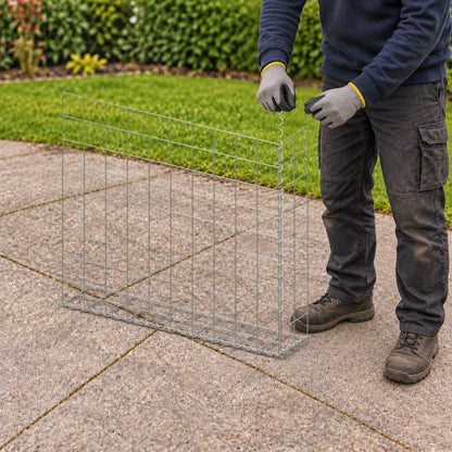 Gabion 100 cm x 90 cm x 20 cm (L x H x D), maskestørrelse 10 cm x 10 cm, spiral