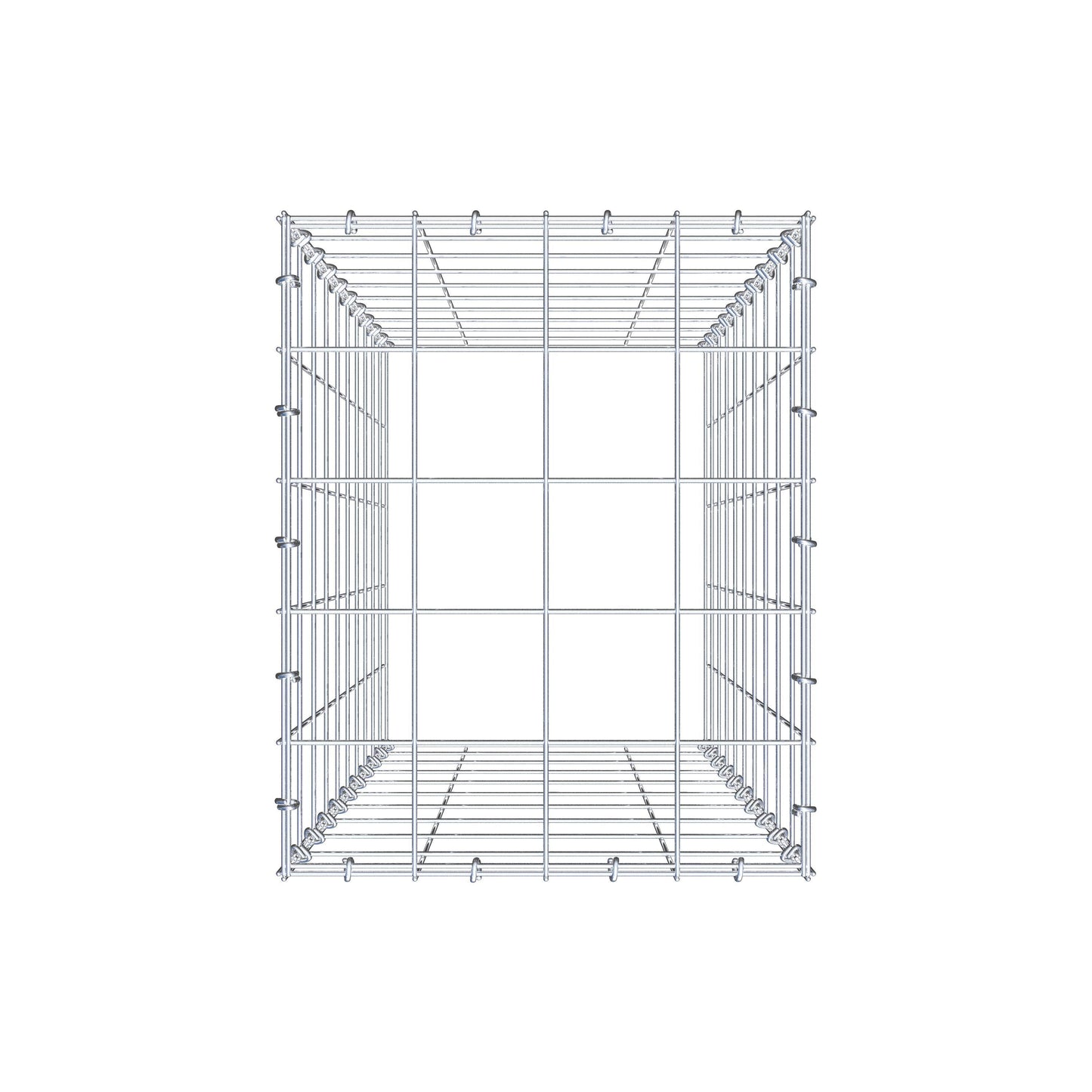 Typ 3 påbyggnadsgabion 100 cm x 40 cm x 50 cm (L x H x D), maskstorlek 10 cm x 10 cm, C-ring