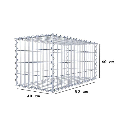 Gabbione 80 cm x 40 cm x 40 cm (L x H x P), maglia 5 cm x 10 cm, spirale