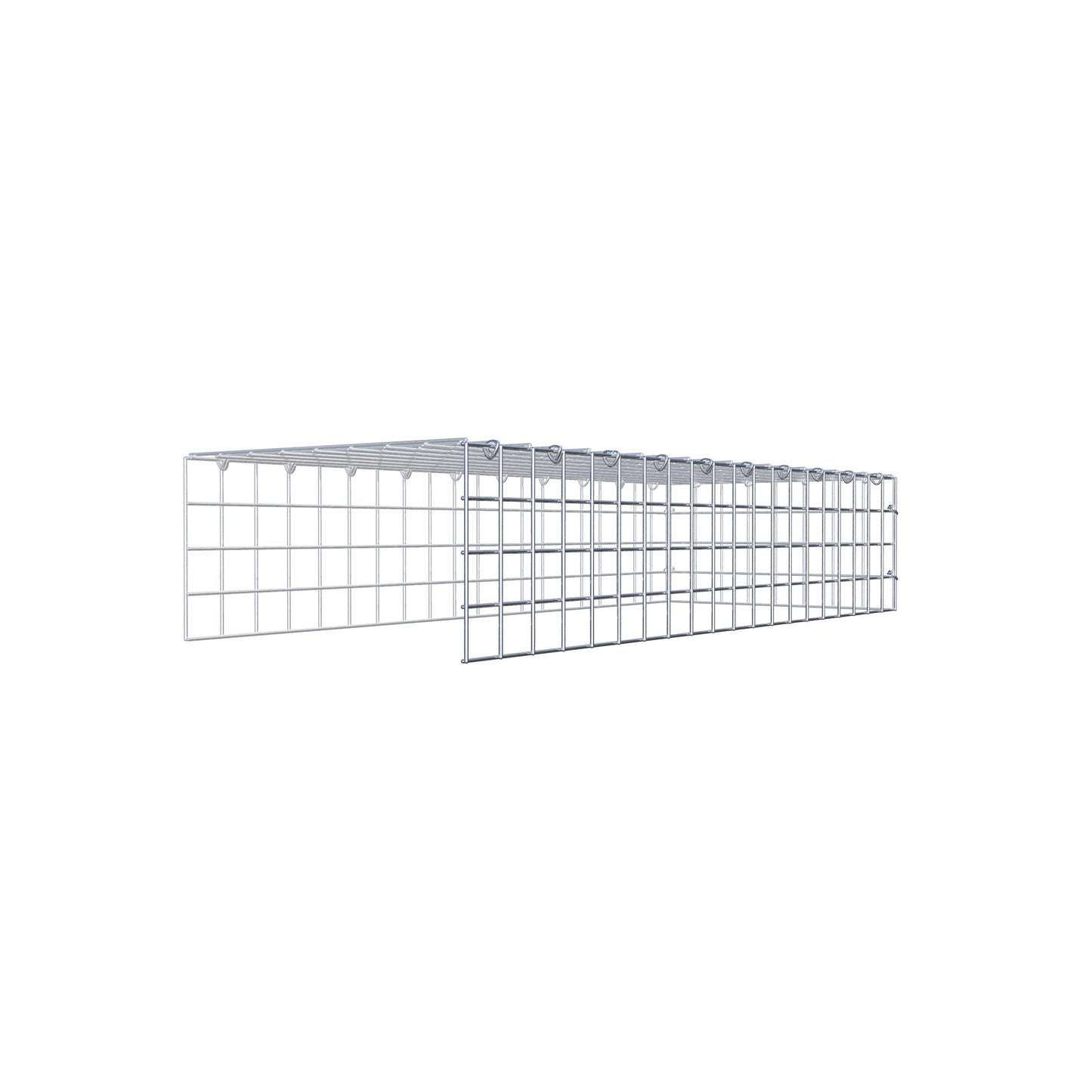 Mounted gabion type 4 100 cm x 20 cm x 40 cm (L x H x D), mesh size 5 cm x 5 cm, C-ring