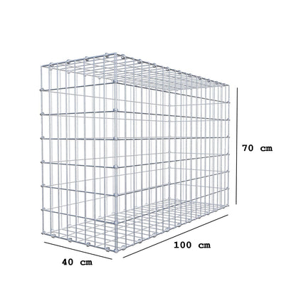 Gabion 100 cm x 70 cm x 40 cm (L x H x D), maskstorlek 5 x 10 cm, spiralring