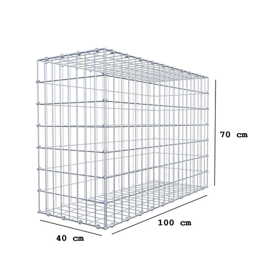 Gabione 100 cm x 70 cm x 40 cm (L x H x T), Maschenweite 5 x 10 cm, Spiralring