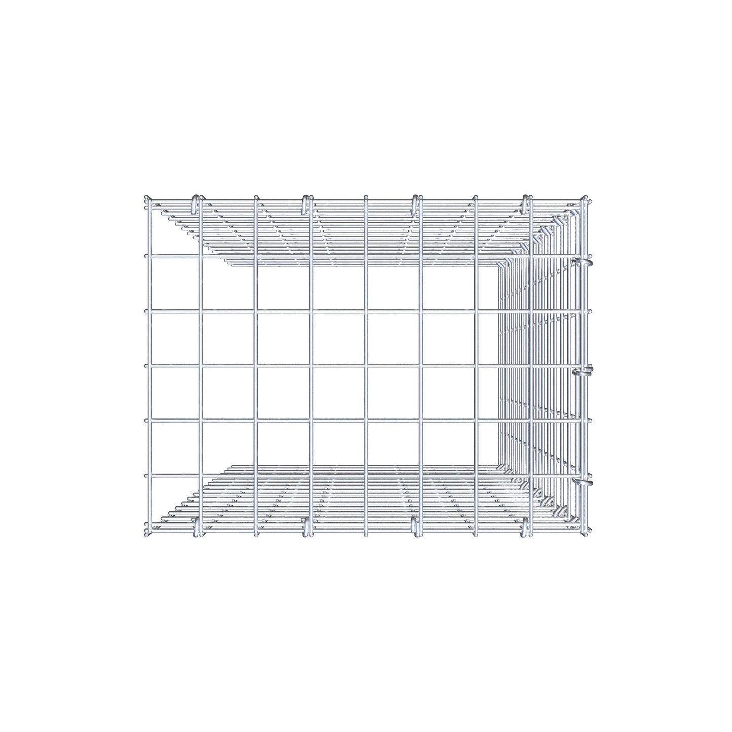 Anbaugabione Typ 4 80 cm x 40 cm x 30 cm (L x H x T), Maschenweite 5 cm x 5 cm, C-Ring