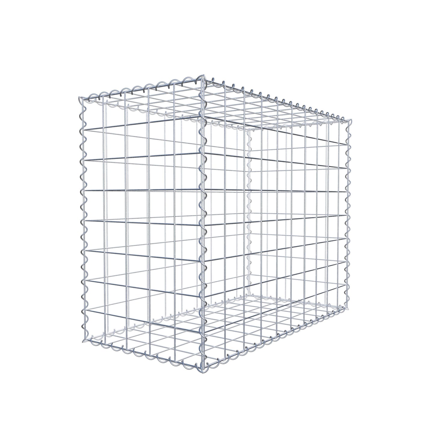 Gabbione 100 cm x 80 cm x 50 cm (L x H x P), maglia 10 cm x 10 cm, spirale