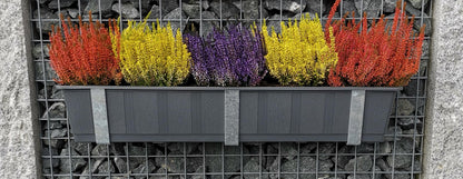 Galvaniserad blomlådshållare i set om 3 inklusive blomkruka, för gabioner MW 5 x 5