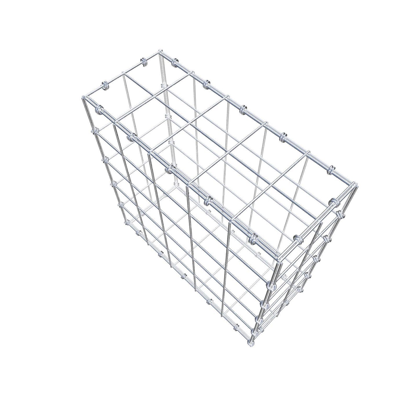 Gabion 50 cm x 50 cm x 20 cm (L x H x D), maskstorlek 10 x 10 cm, spiralring