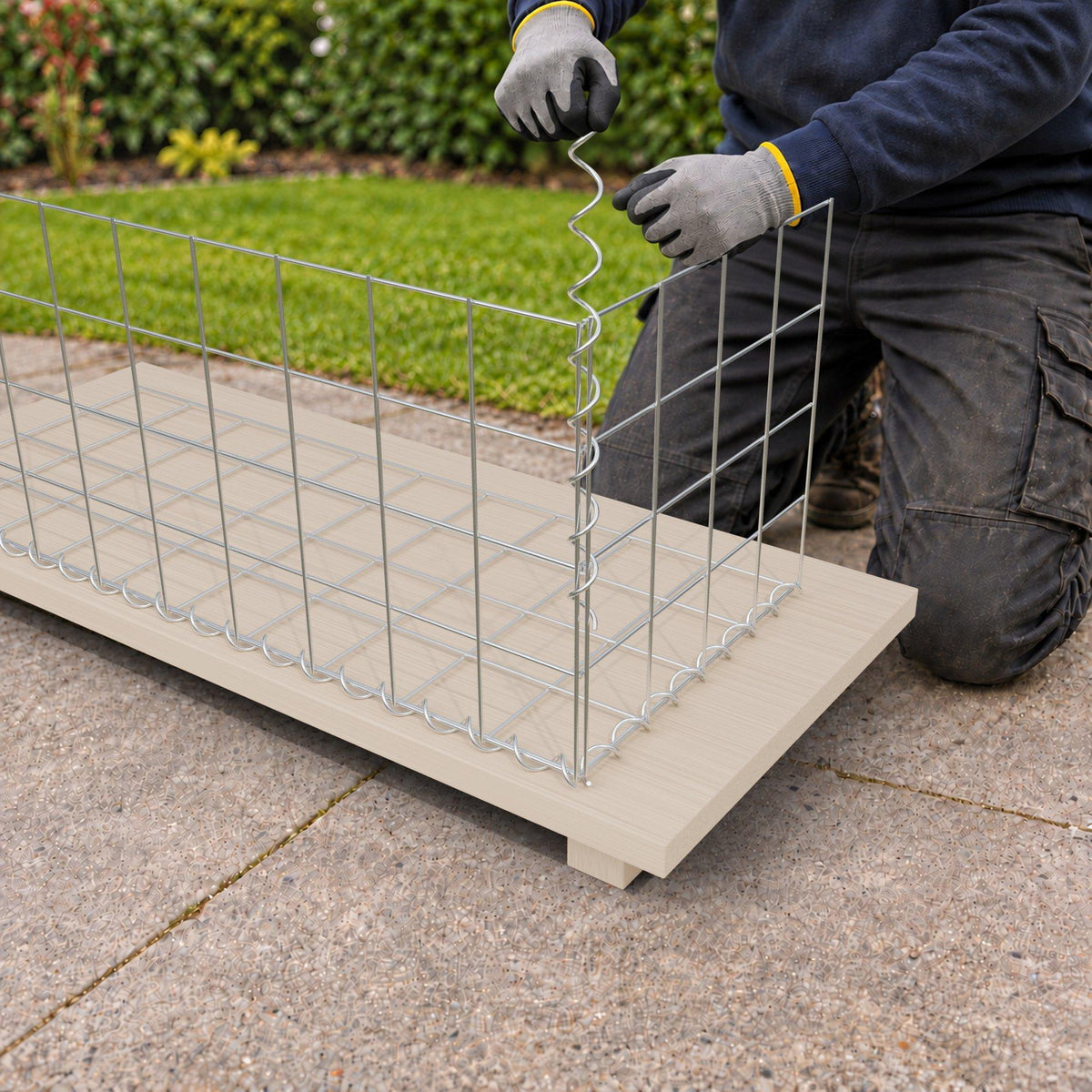 Gabion 100 cm x 40 cm x 40 cm (L x H x D), maskestørrelse 10 cm x 10 cm, spiral