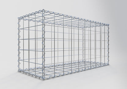 Gabion 100 cm x 50 cm x 40 cm (L x H x D), maskestørrelse 10 cm x 10 cm, spiral