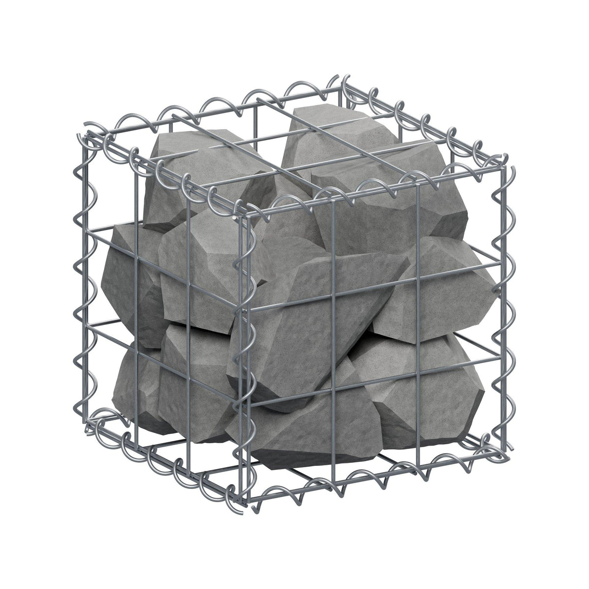 Gabion 30 cm x 30 cm x 30 cm (L x H x D), maskstorlek 10 cm x 10 cm, spiral