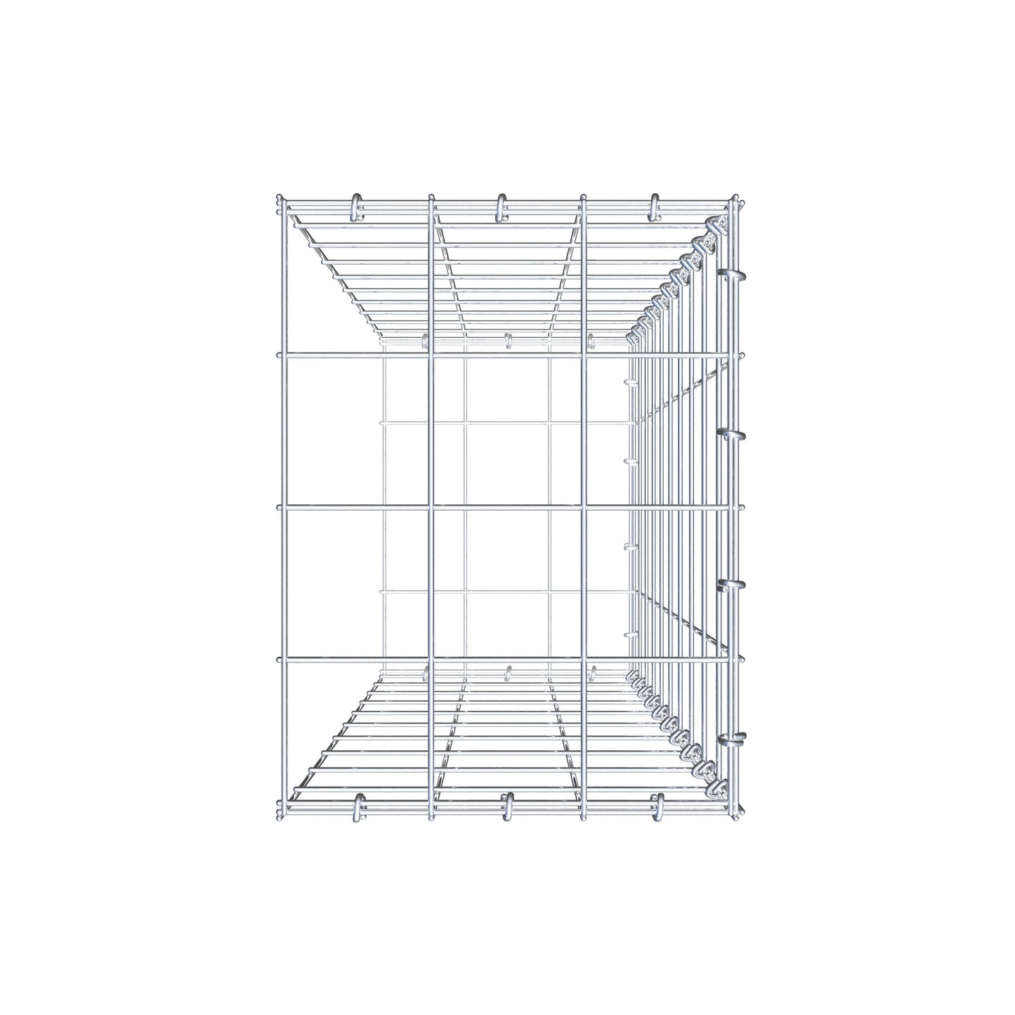 Mounted gabion type 2 100 cm x 30 cm x 40 cm (L x H x D), mesh size 10 cm x 10 cm, C-ring