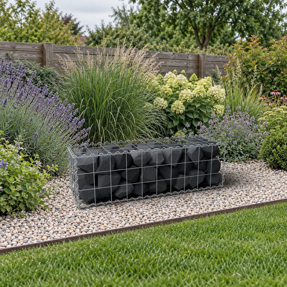Gabion 100 cm x 30 cm x 30 cm (L x H x D), maskestørrelse 10 cm x 10 cm, spiral