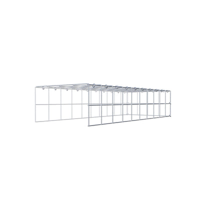 Typ 4 påbyggnadsgabion 100 cm x 20 cm x 40 cm (L x H x D), maskstorlek 10 cm x 10 cm, C-ring