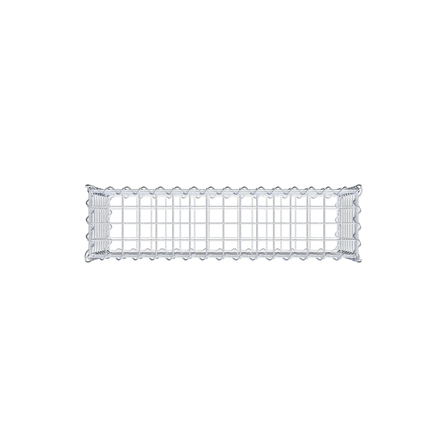 Schanskorf 80 cm x 40 cm x 20 cm (L x H x D), maaswijdte 5 cm x 5 cm, spiraalvormig