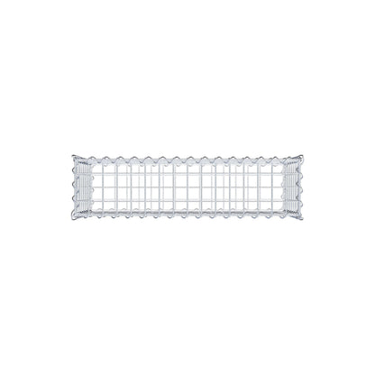 Schanskorf 80 cm x 40 cm x 20 cm (L x H x D), maaswijdte 5 cm x 5 cm, spiraalvormig