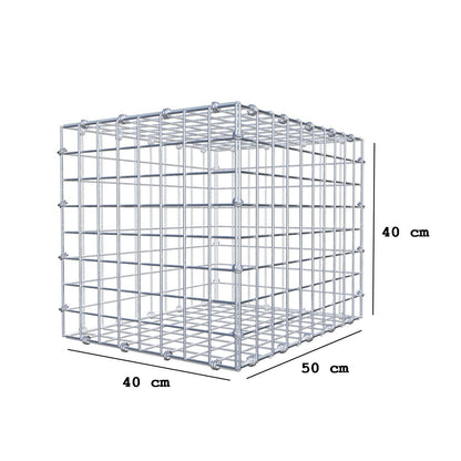 Gabion 50 cm x 40 cm x 40 cm (L x H x D), maskstorlek 5 x 5 cm, spiralring