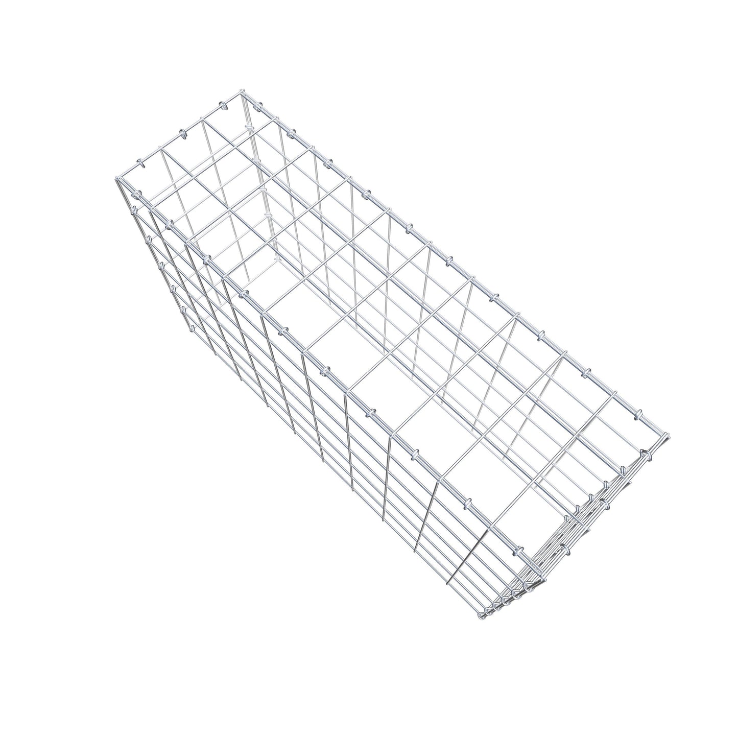Typ 3 påbyggnadsgabion 100 cm x 60 cm x 30 cm (L x H x D), maskstorlek 10 cm x 10 cm, C-ring
