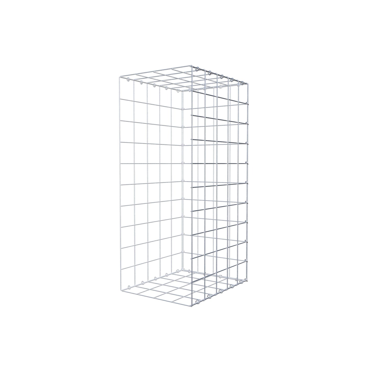 Monteret gabion type 2 100 cm x 50 cm x 40 cm (L x H x D), maskestørrelse 10 cm x 10 cm, C-ring