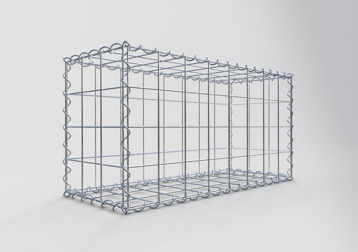 Gabion 80 cm x 40 cm x 30 cm (L x H x D), maskstorlek 10 cm x 10 cm, spiral