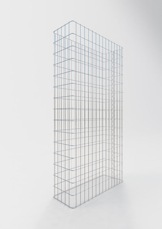 Gabionenzaun Länge 77 cm, Höhe 180 cm, Tiefe 27 cm, Maschenweite 5 x 10 cm