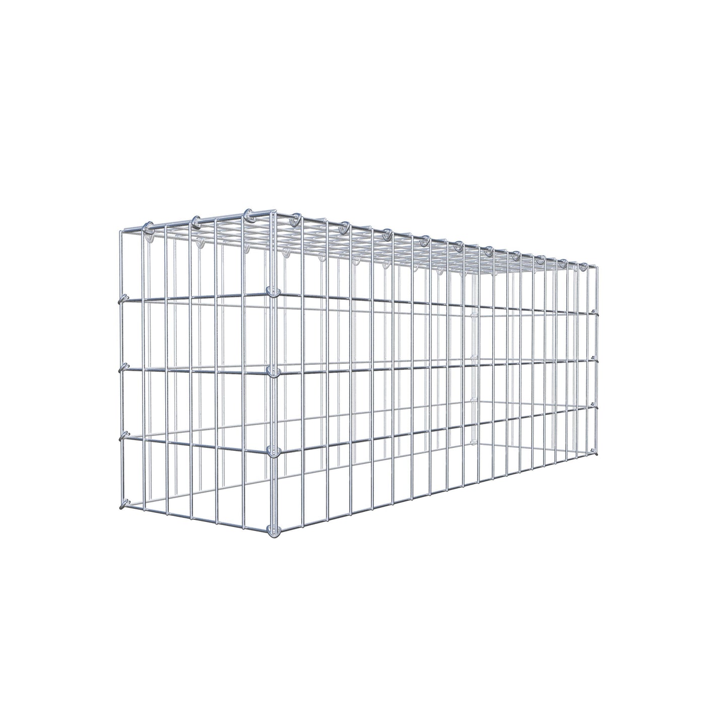 Typ 3 påbyggnadsgabion 100 cm x 40 cm x 30 cm (L x H x D), maskstorlek 5 cm x 10 cm, C-ring
