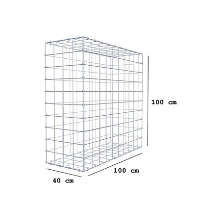 Gabião 100 cm x 100 cm x 40 cm (C x A x P), malhagem 10 x 10 cm, anel espiral