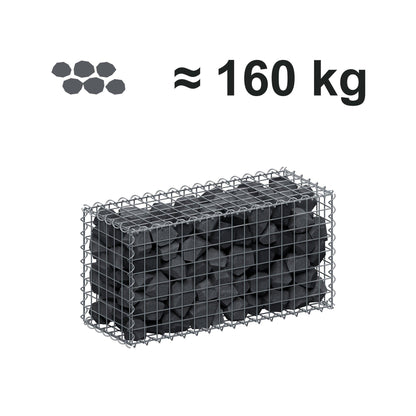 Gabion 80 cm x 40 cm x 30 cm (L x H x D), maskstorlek 5 cm x 5 cm, spiral