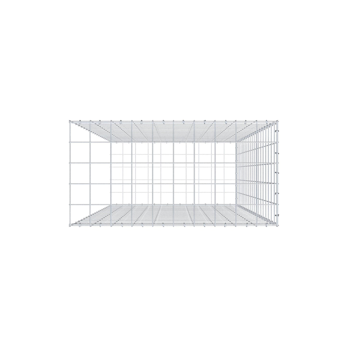 Fourche rapportée type 2 200 cm x 100 cm x 50 cm (L x H x P), mailles 10 cm x 10 cm, anneau en C
