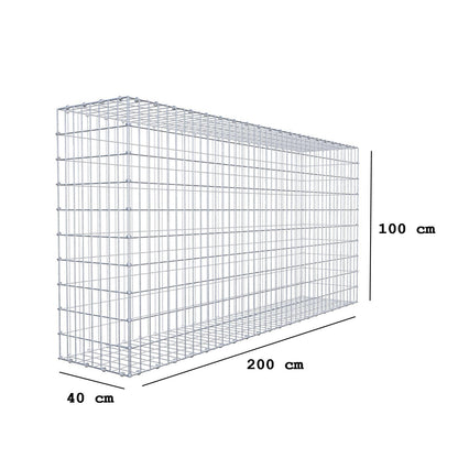 Gabion 200 cm x 100 cm x 40 cm (L x H x D), maskstorlek 5 x 10 cm, spiralring